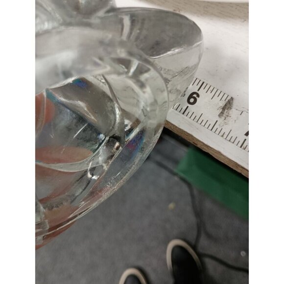 Vintage Hand Blown Art Glass Clear Christmas Tree Figurine Holiday Decorative - Picture 6 of 6